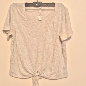 Lululemon heathered gray tie short sleeve v-neck